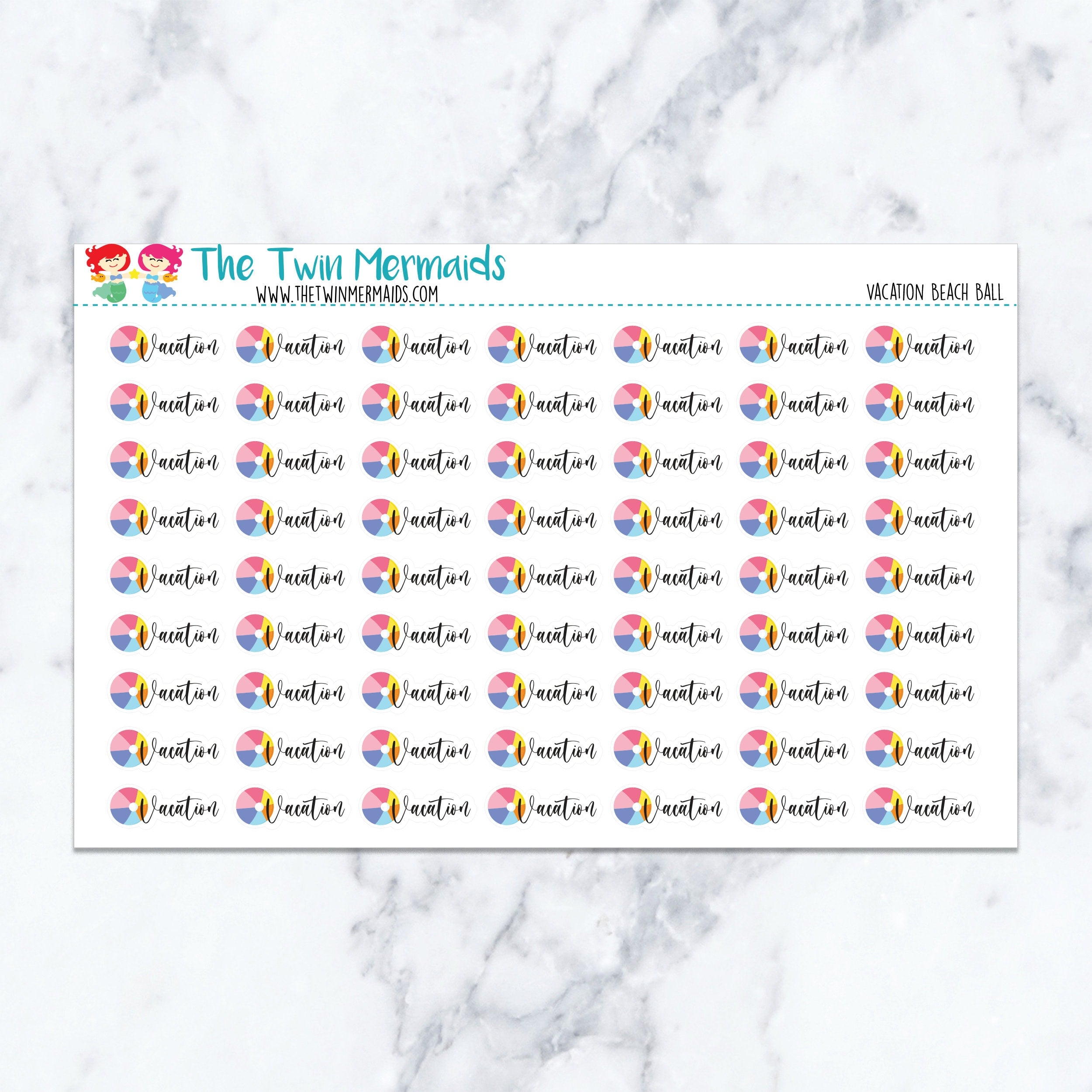 Vacation Beach Ball Planner Stickers