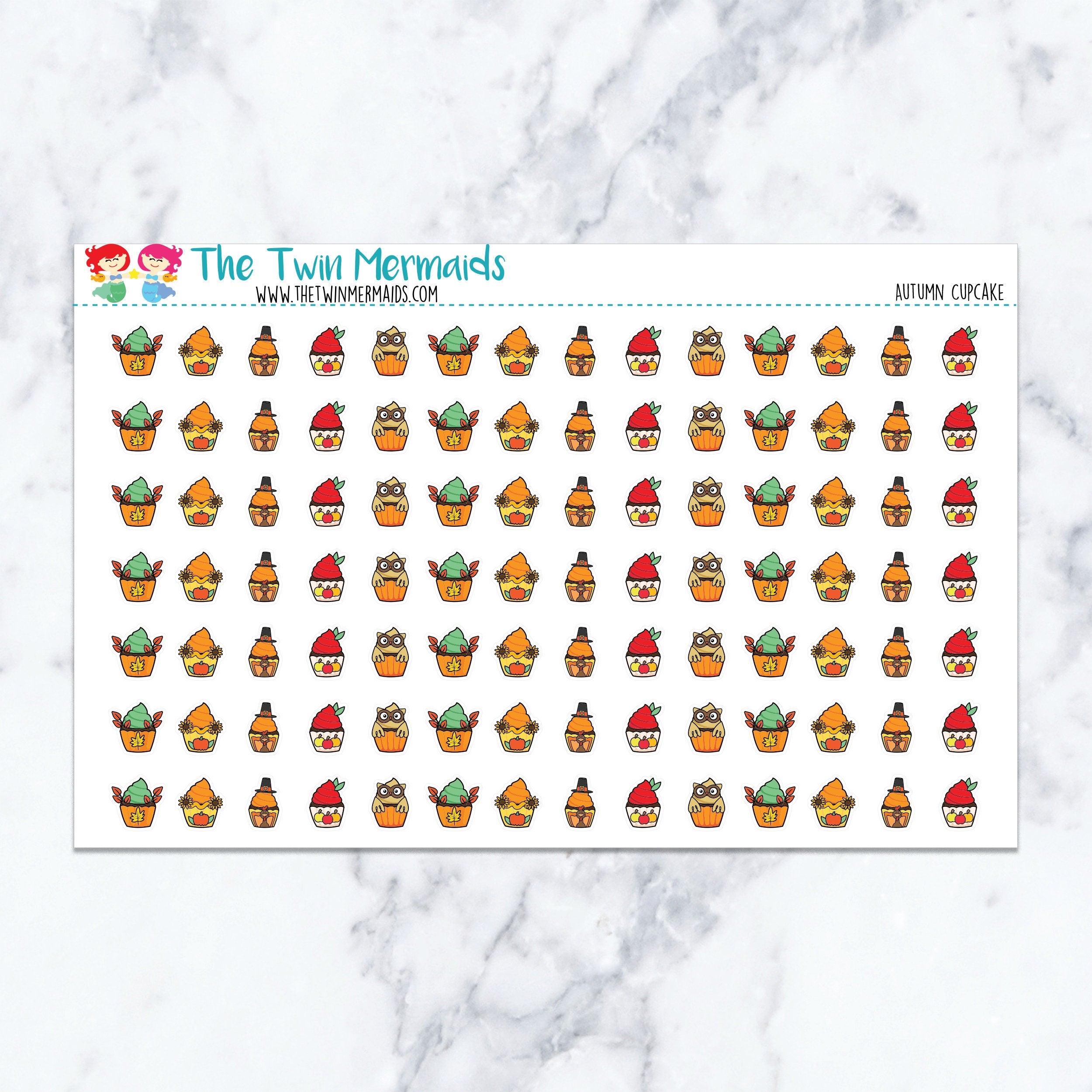 Autumn Cupcake Planner Stickers
