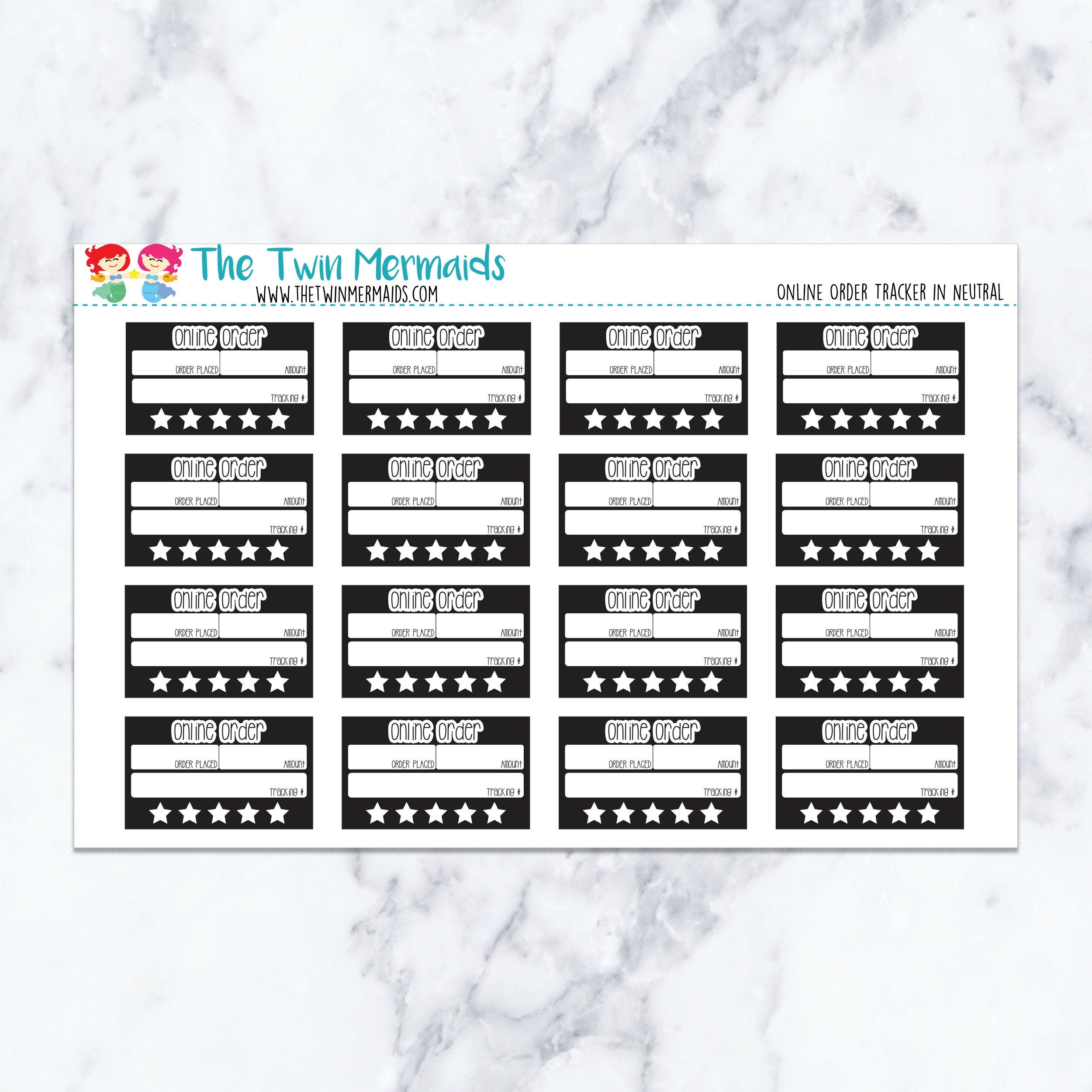Online Order Tracker in Neutral Planner Stickers