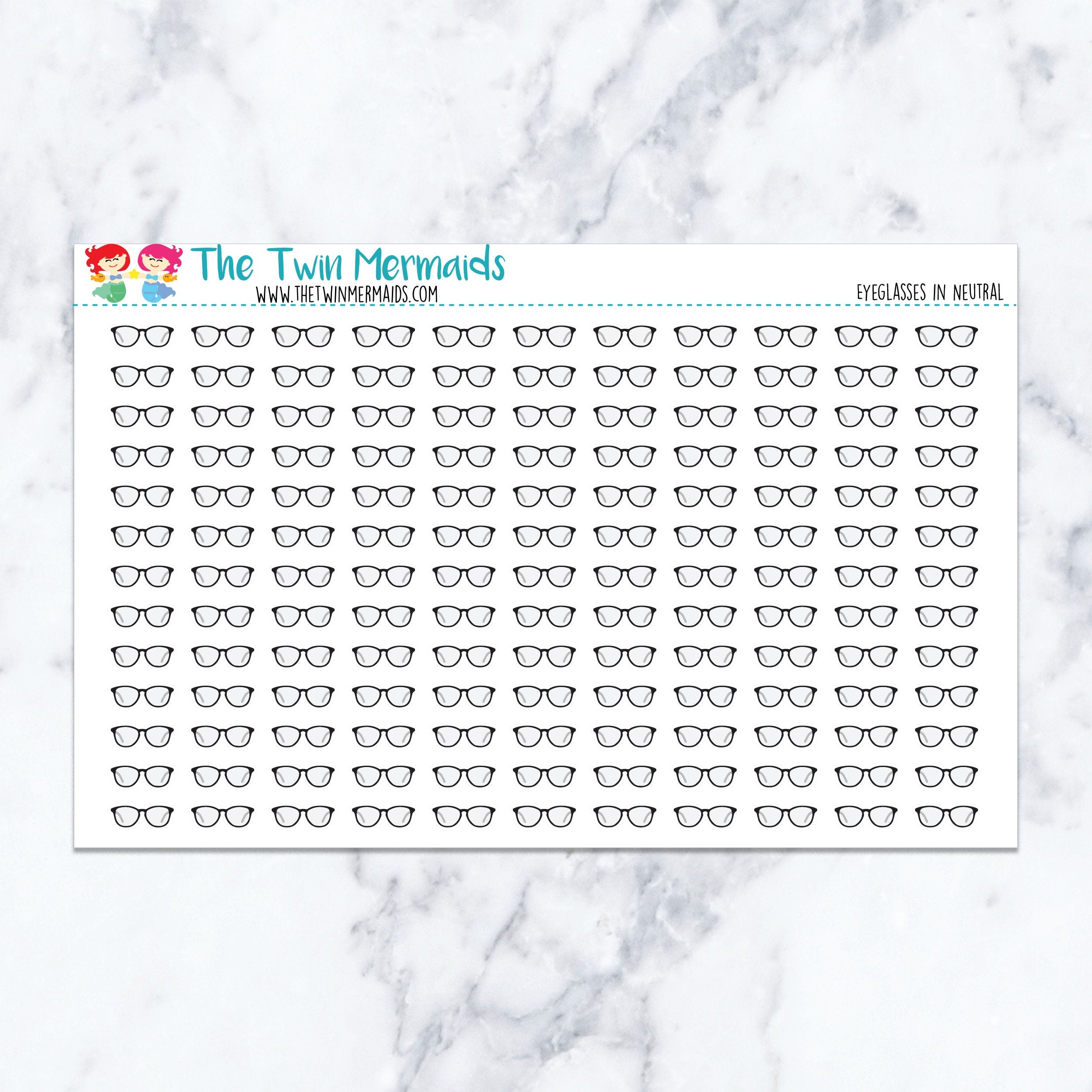 Eyeglasses in Neutral Planner Stickers