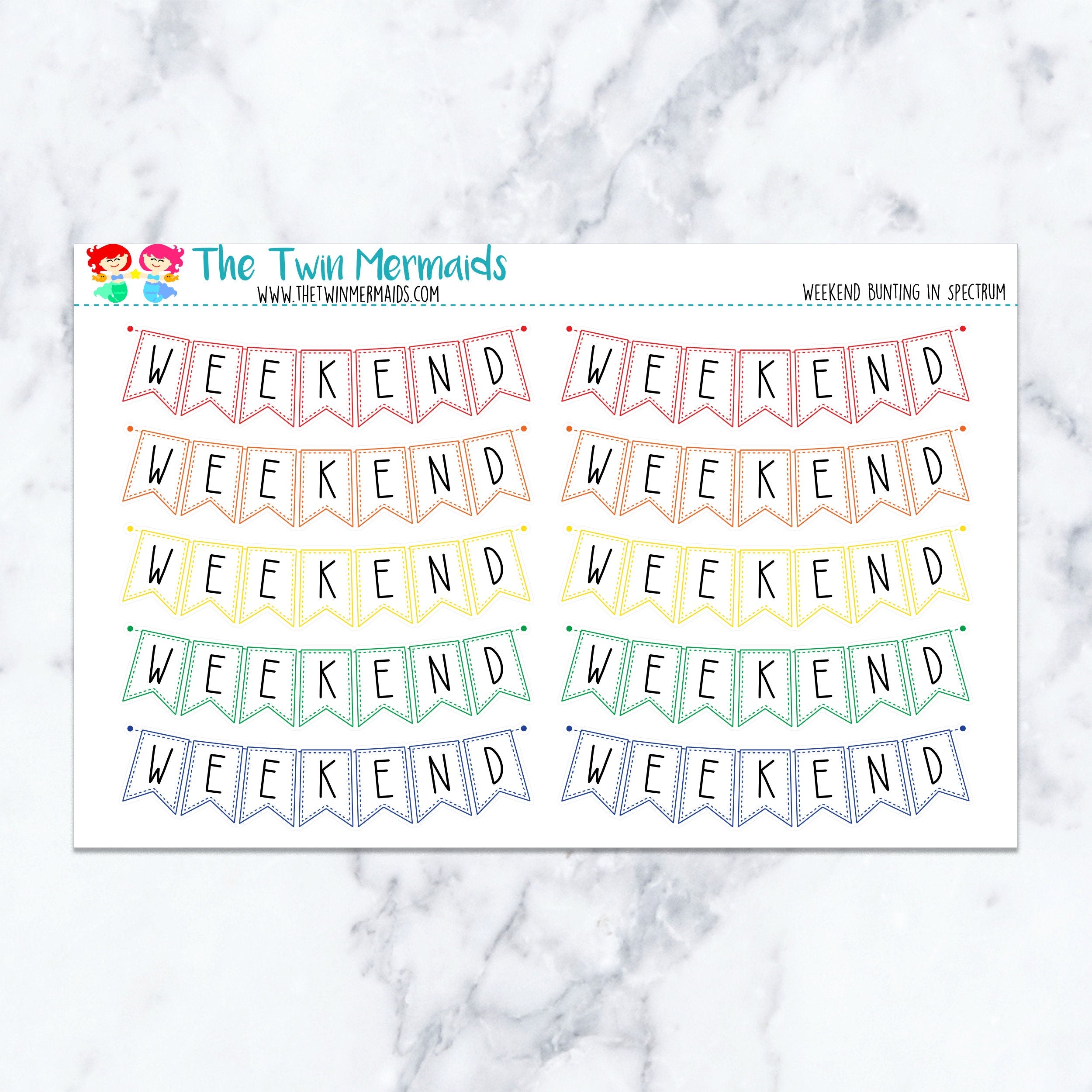 Weekend Bunting in Spectrum Planner Stickers