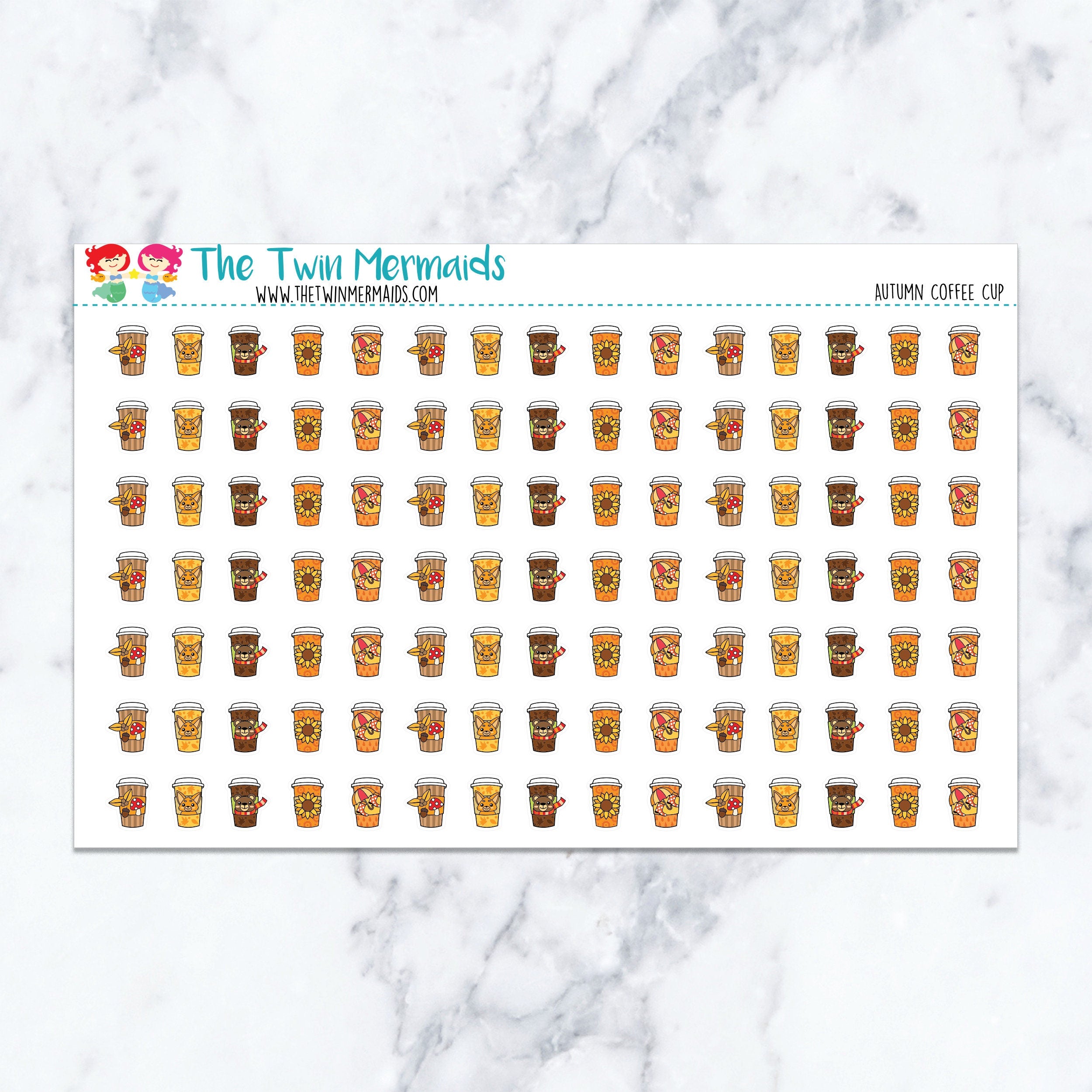 Autumn Coffee Cup Planner Stickers