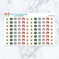 Winter Candles planner stickers. Kiss-cut sticker sheet for planners, bullet journals, and scrapbooking.
