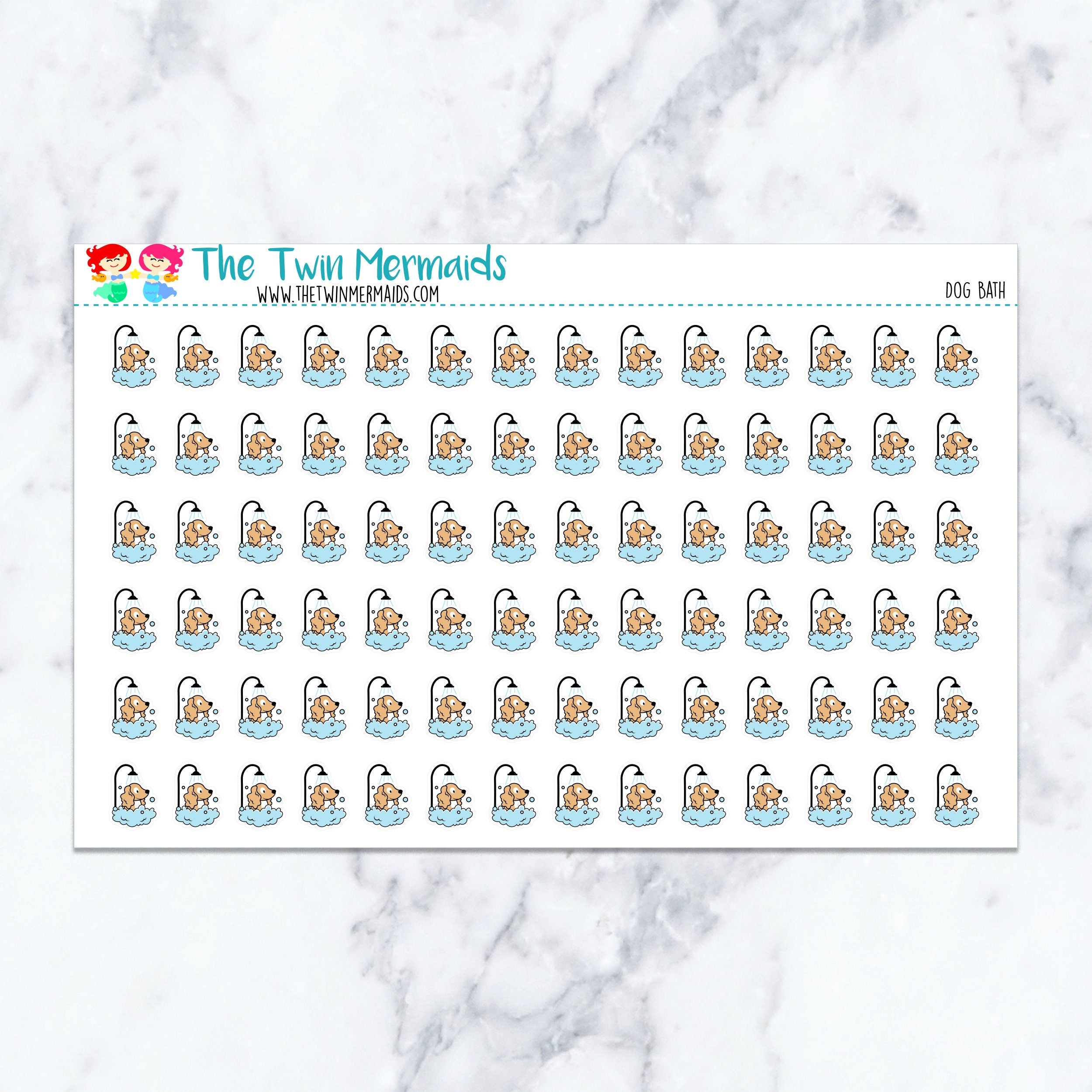 Dog Bath Planner Stickers