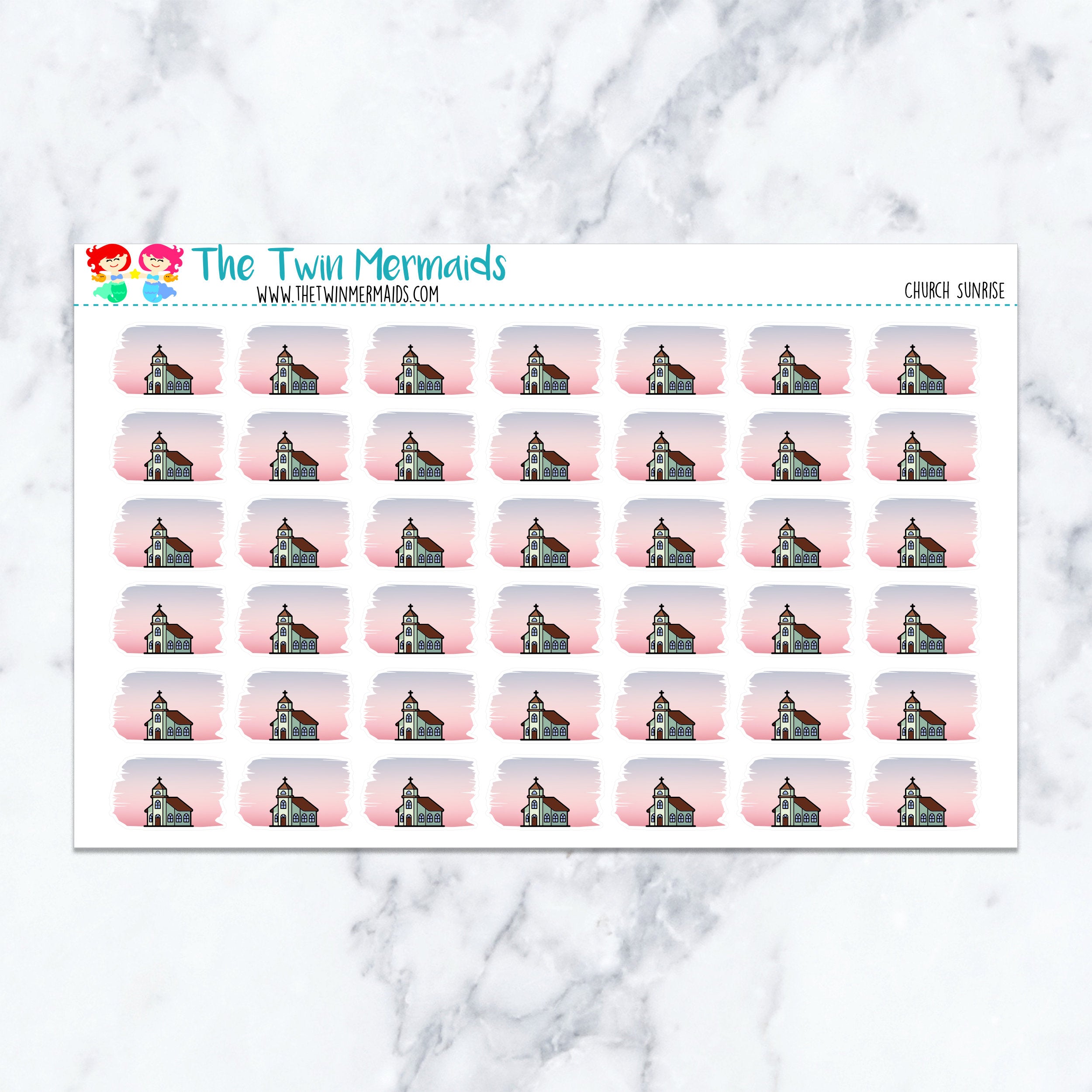 Church Sunrise Planner Stickers