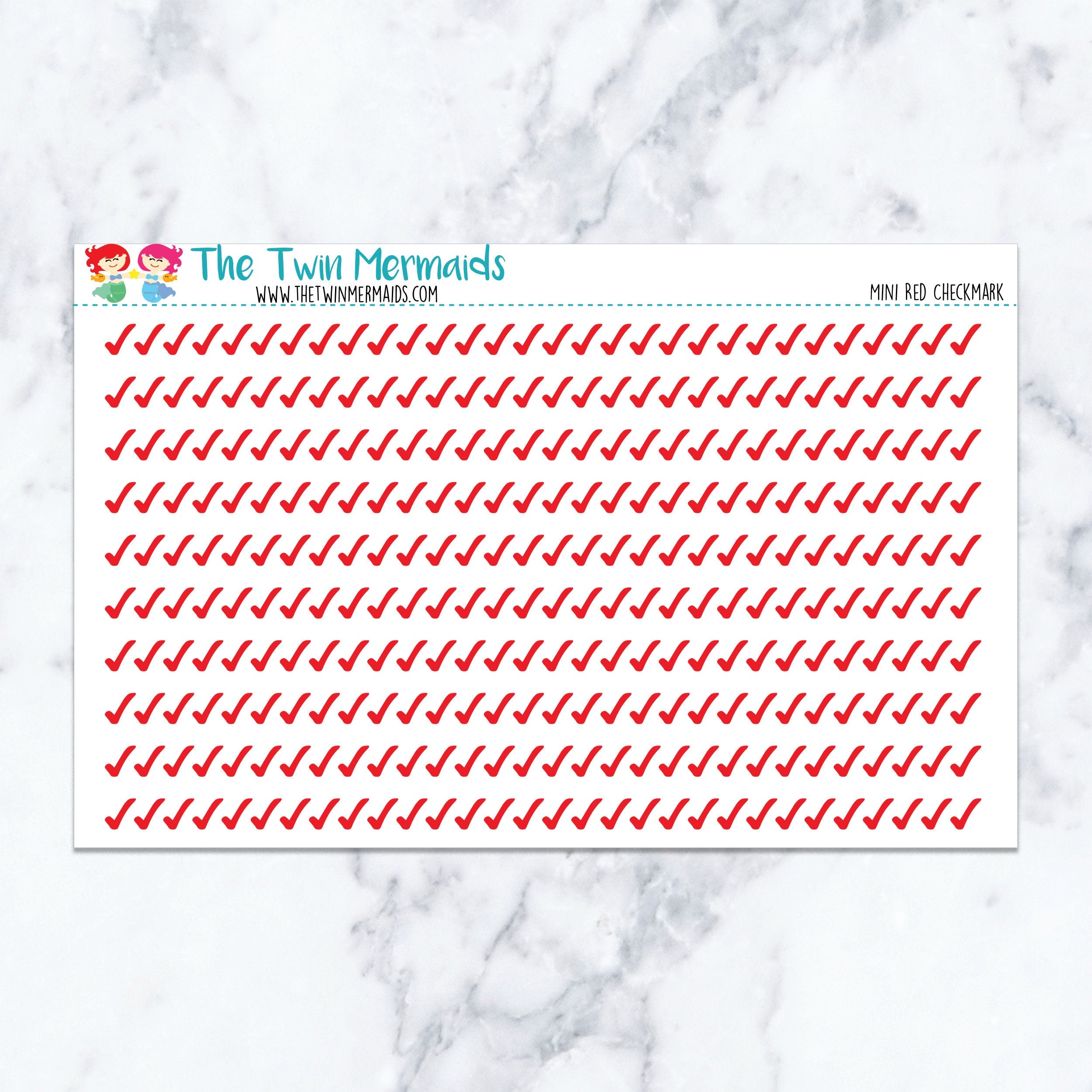 Mini Red Checkmark Planner Stickers