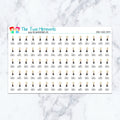 Dance Black Outfit planner stickers. Kiss-cut sticker sheet for planners, bullet journals, and scrapbooking.