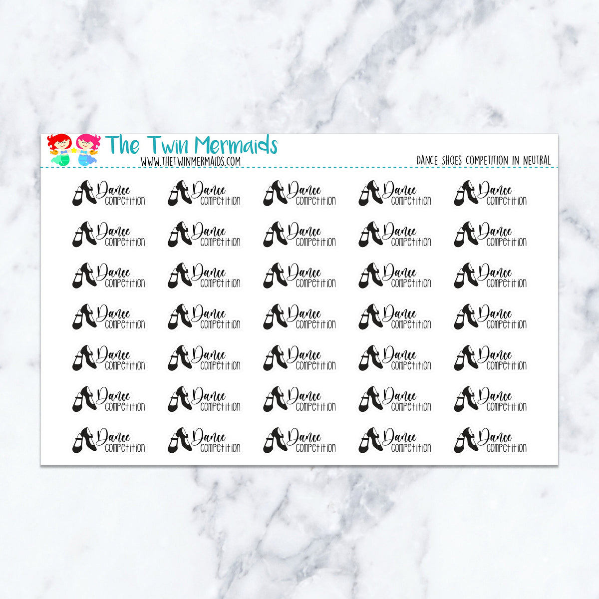 Dance Shoes Competition in Neutral planner stickers, neutral color scheme. Kiss-cut sticker sheet for planners, bullet journa
