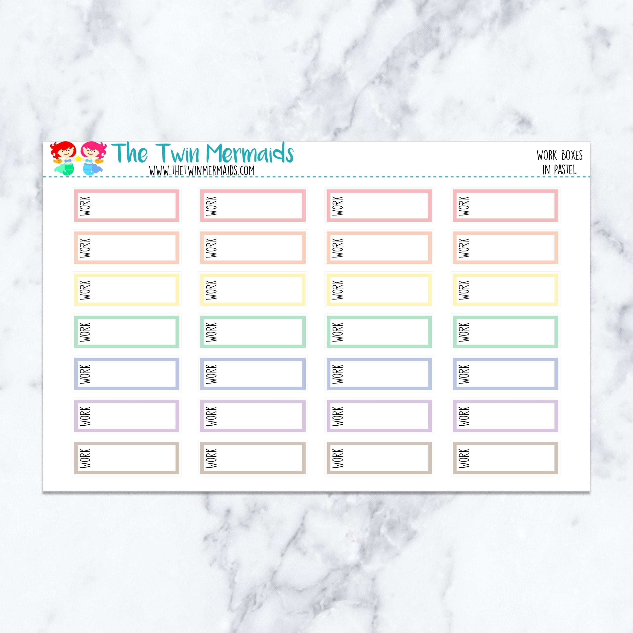 Work Boxes in Pastel Planner Stickers