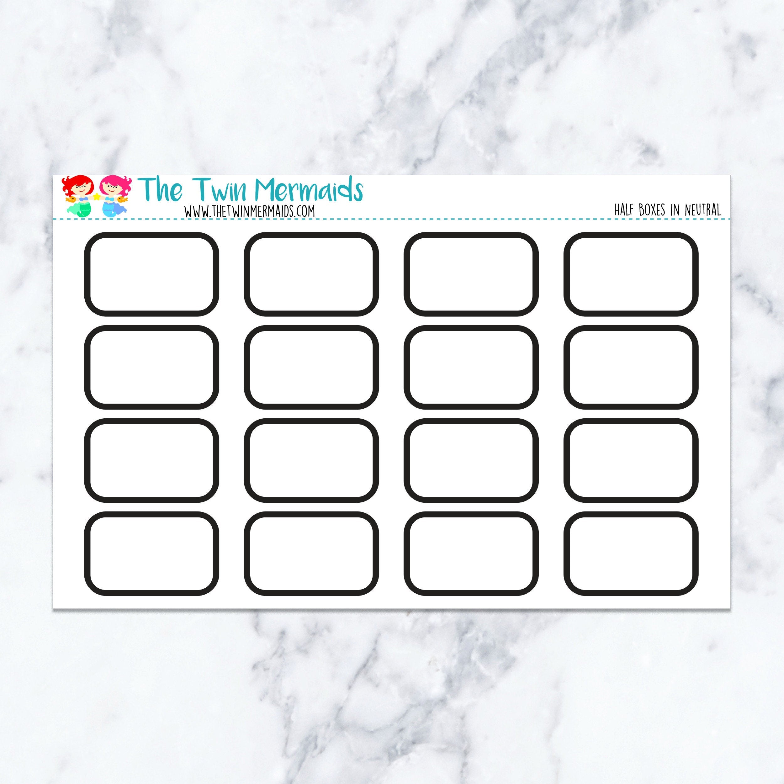 Half Boxes in Neutral Planner Stickers