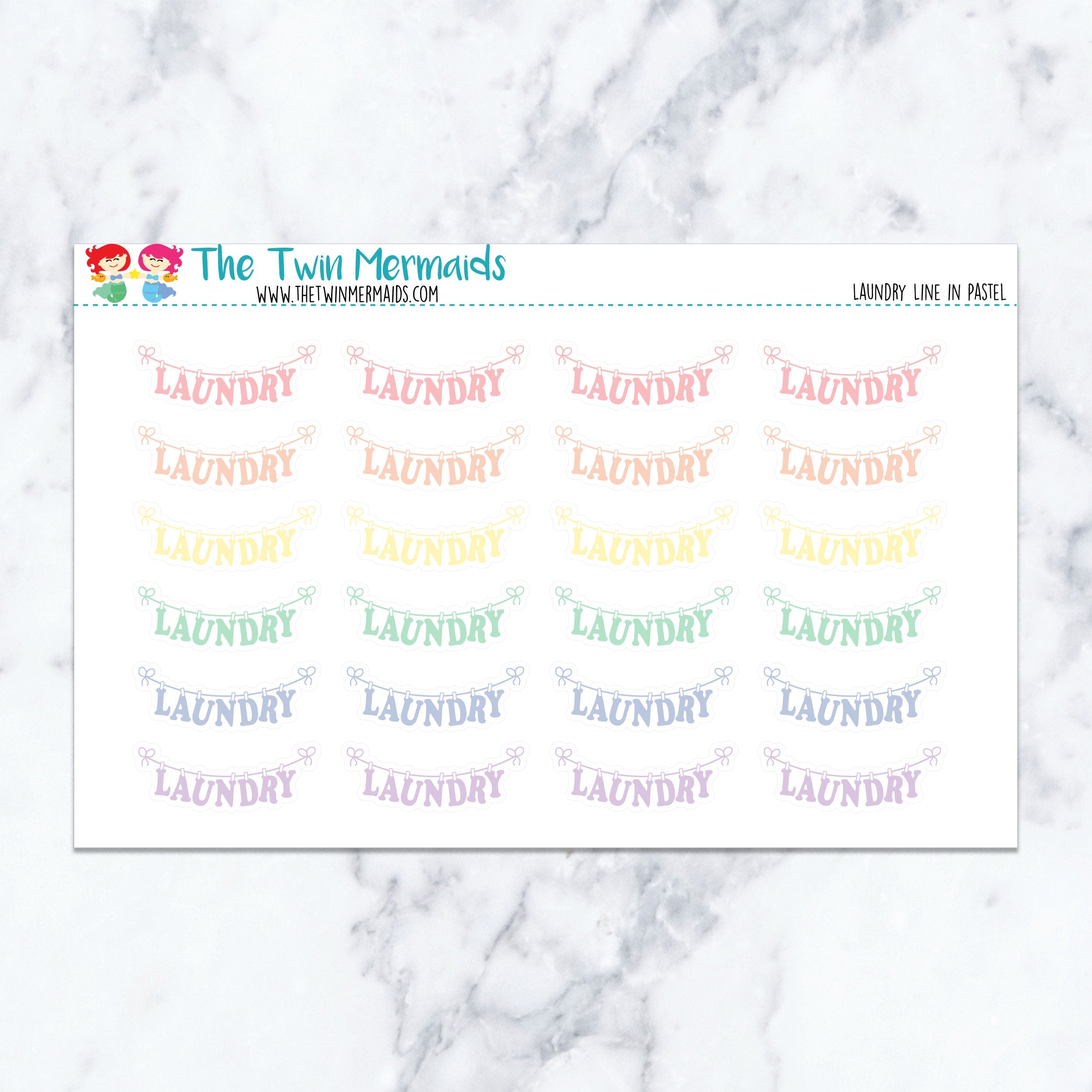 Laundry Line in Pastel Planner Stickers