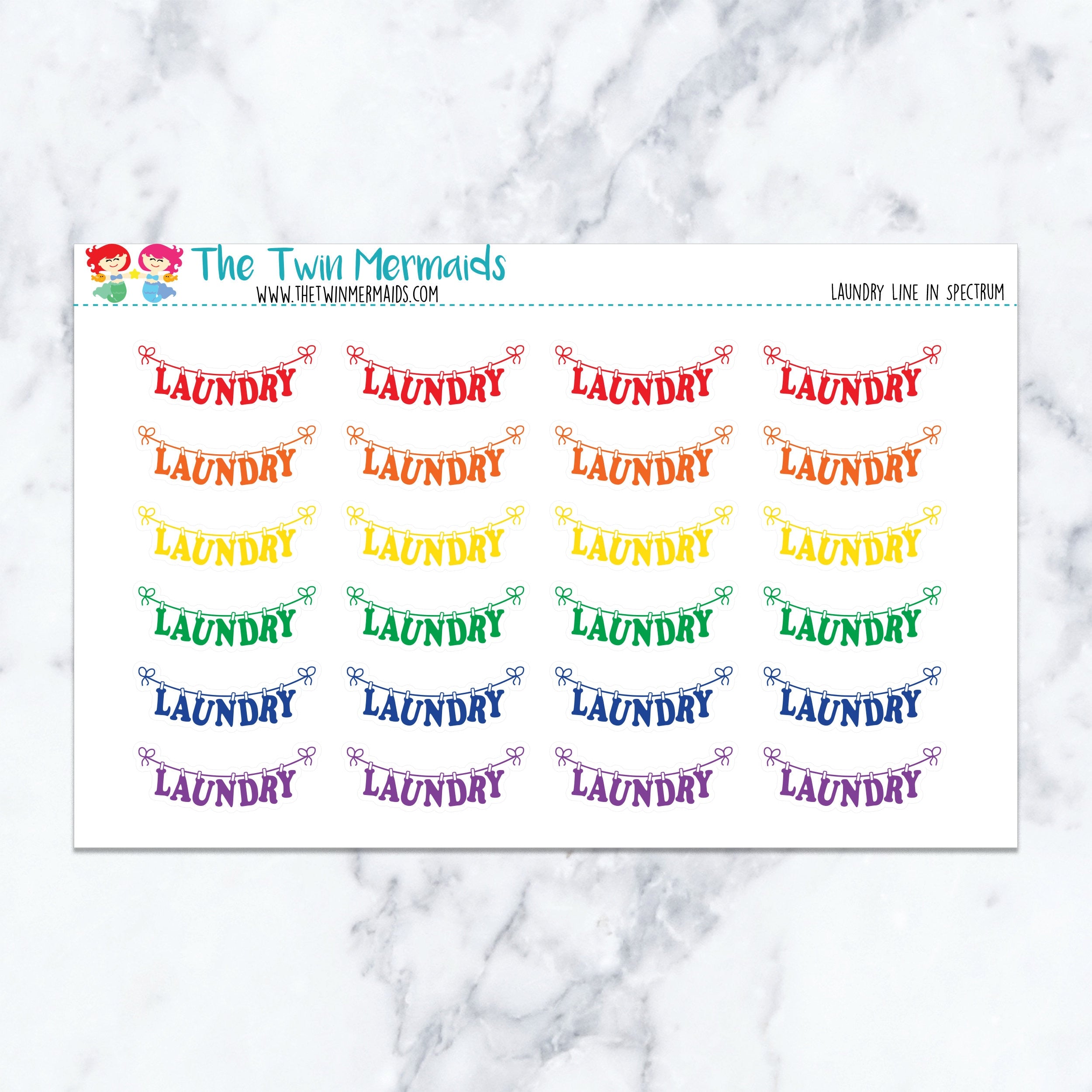 Laundry Line in Spectrum Planner Stickers