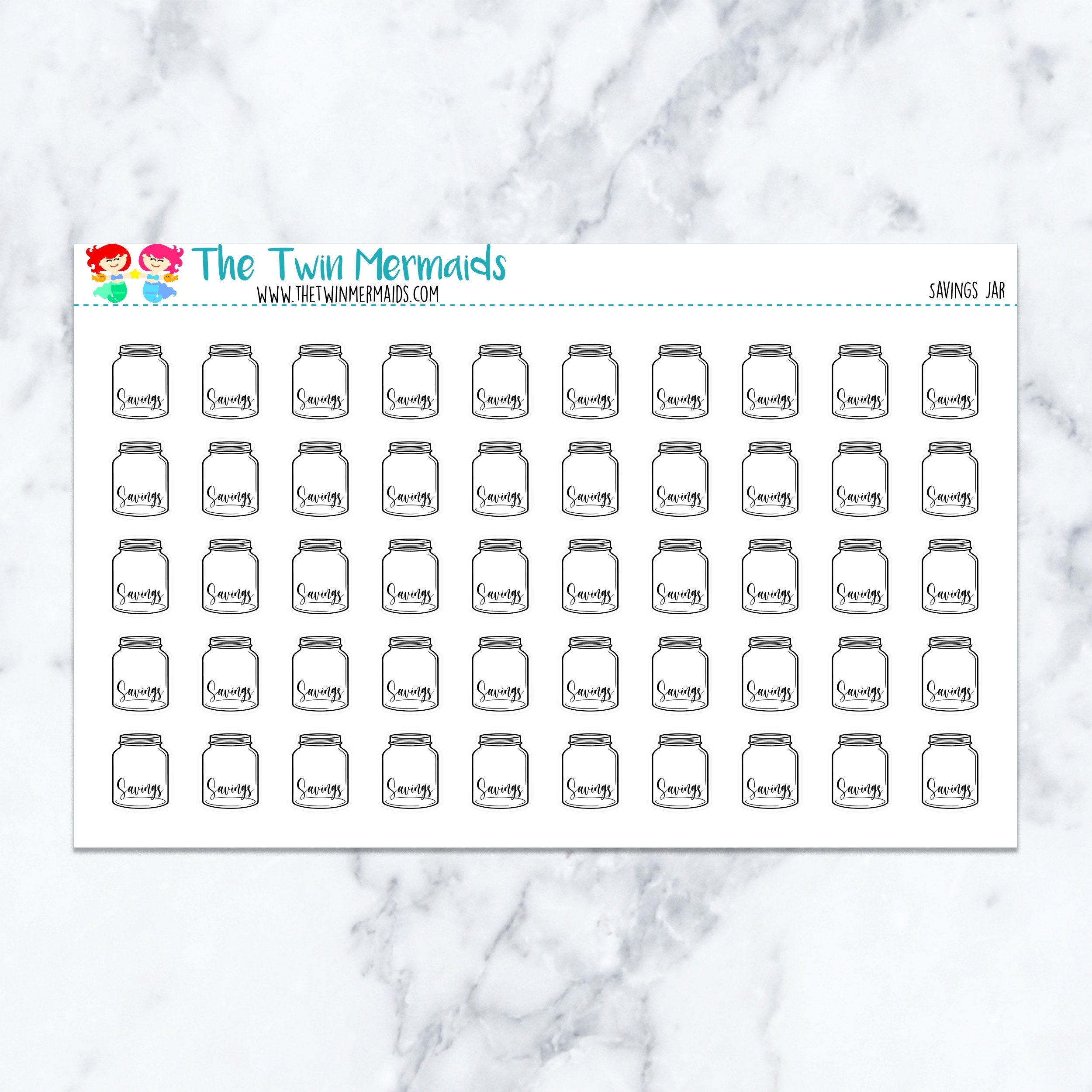 Savings Jar Planner Stickers