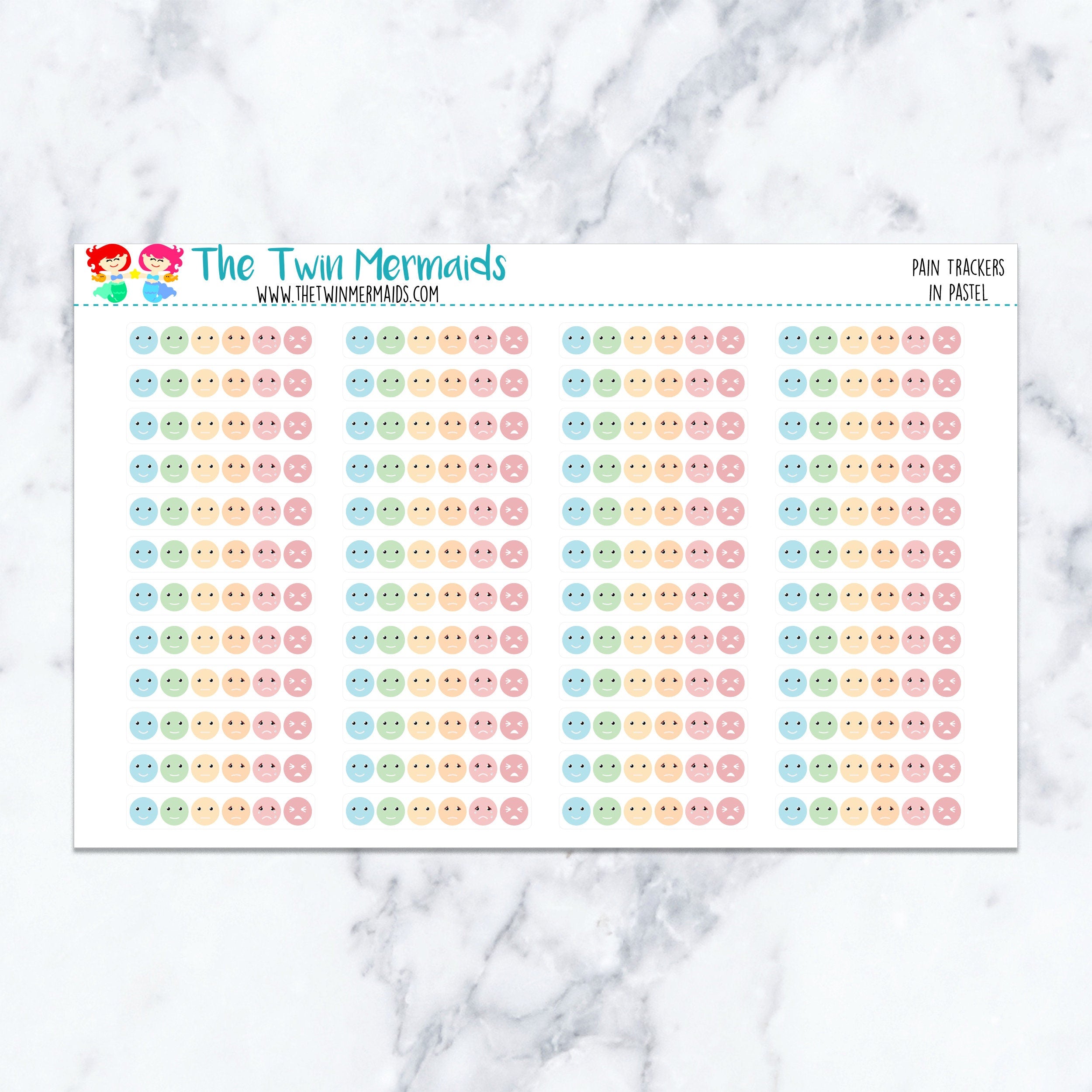 Pain Trackers in Pastel Planner Stickers
