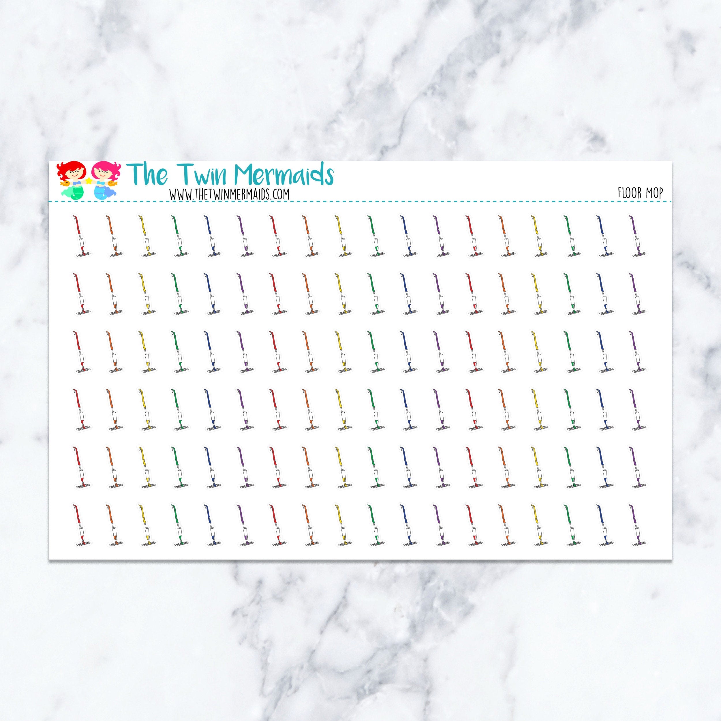 Floor Mop Planner Stickers