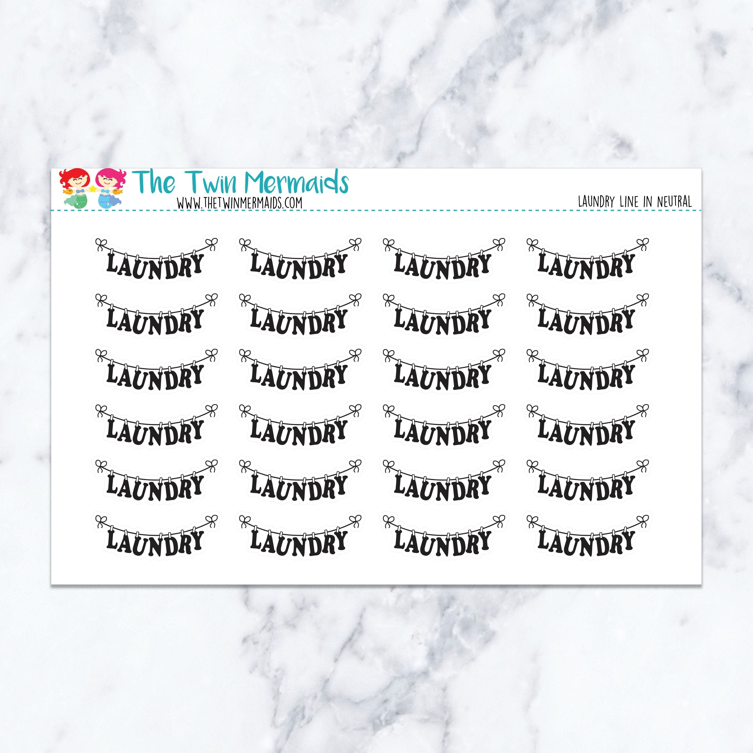 Laundry Line in Neutral Planner Stickers