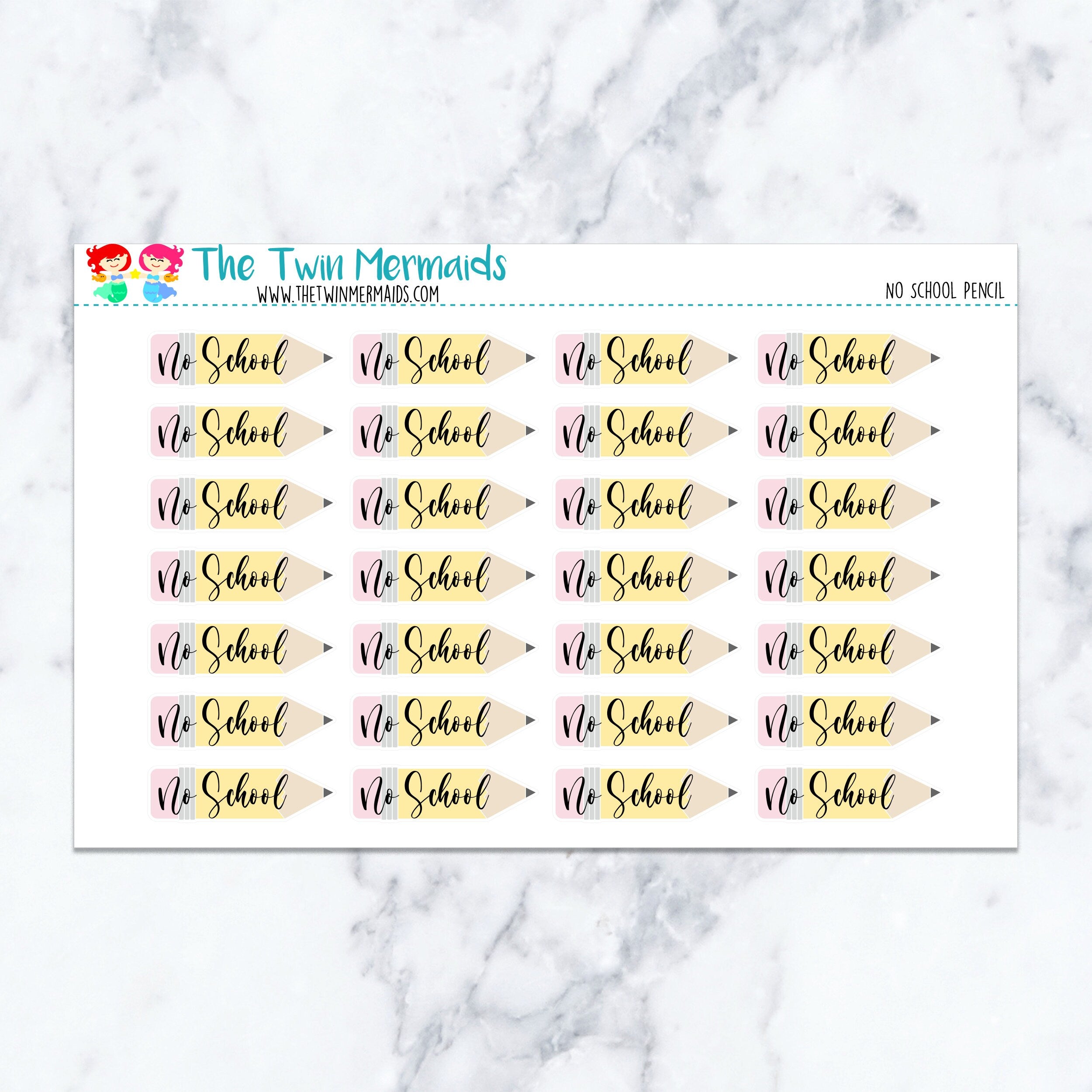 No School Pencil Planner Stickers
