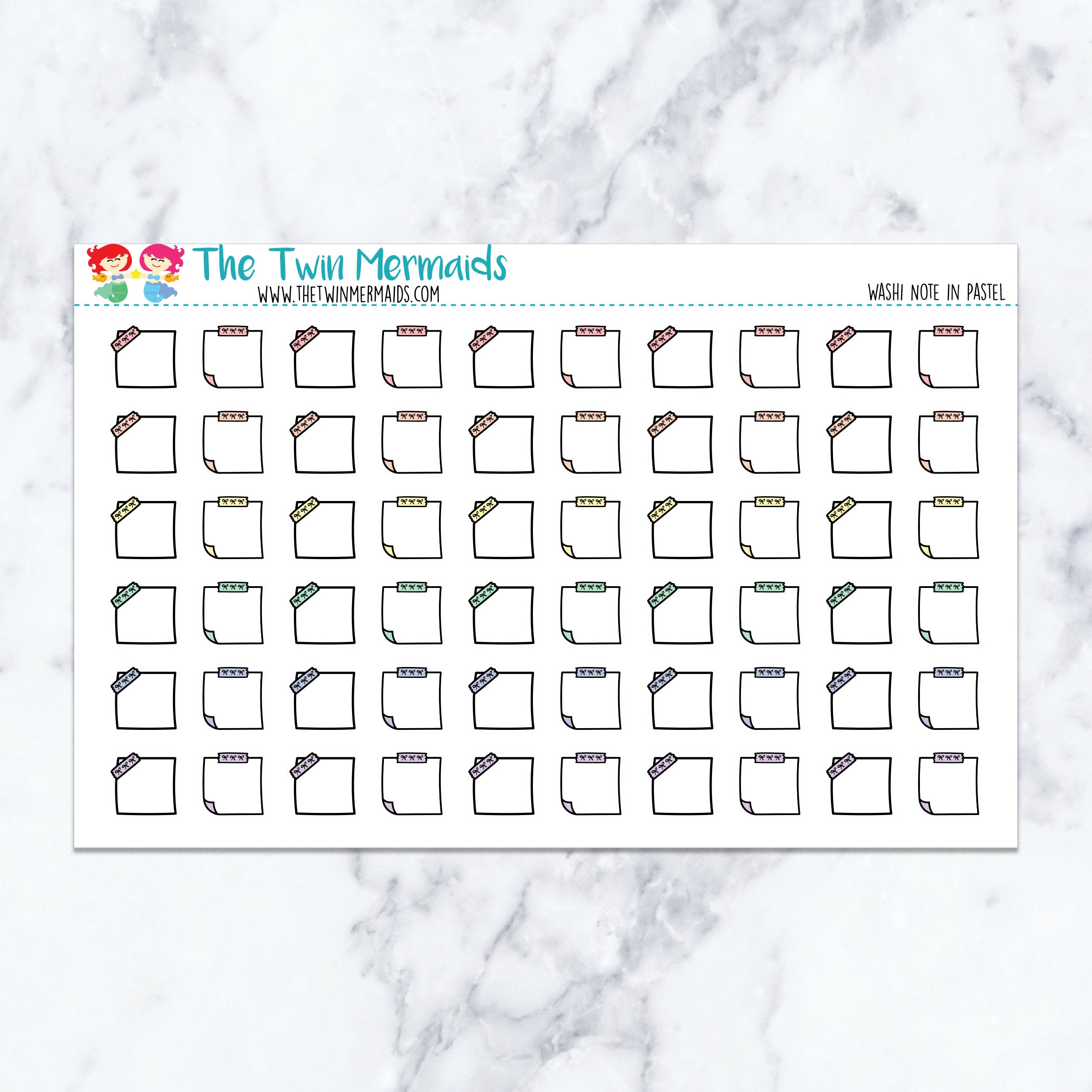 Washi Note in Pastel Planner Stickers