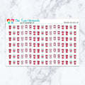 Valentine's Day Coffee Cup planner stickers. Kiss-cut sticker sheet for planners, bullet journals, and scrapbooking.