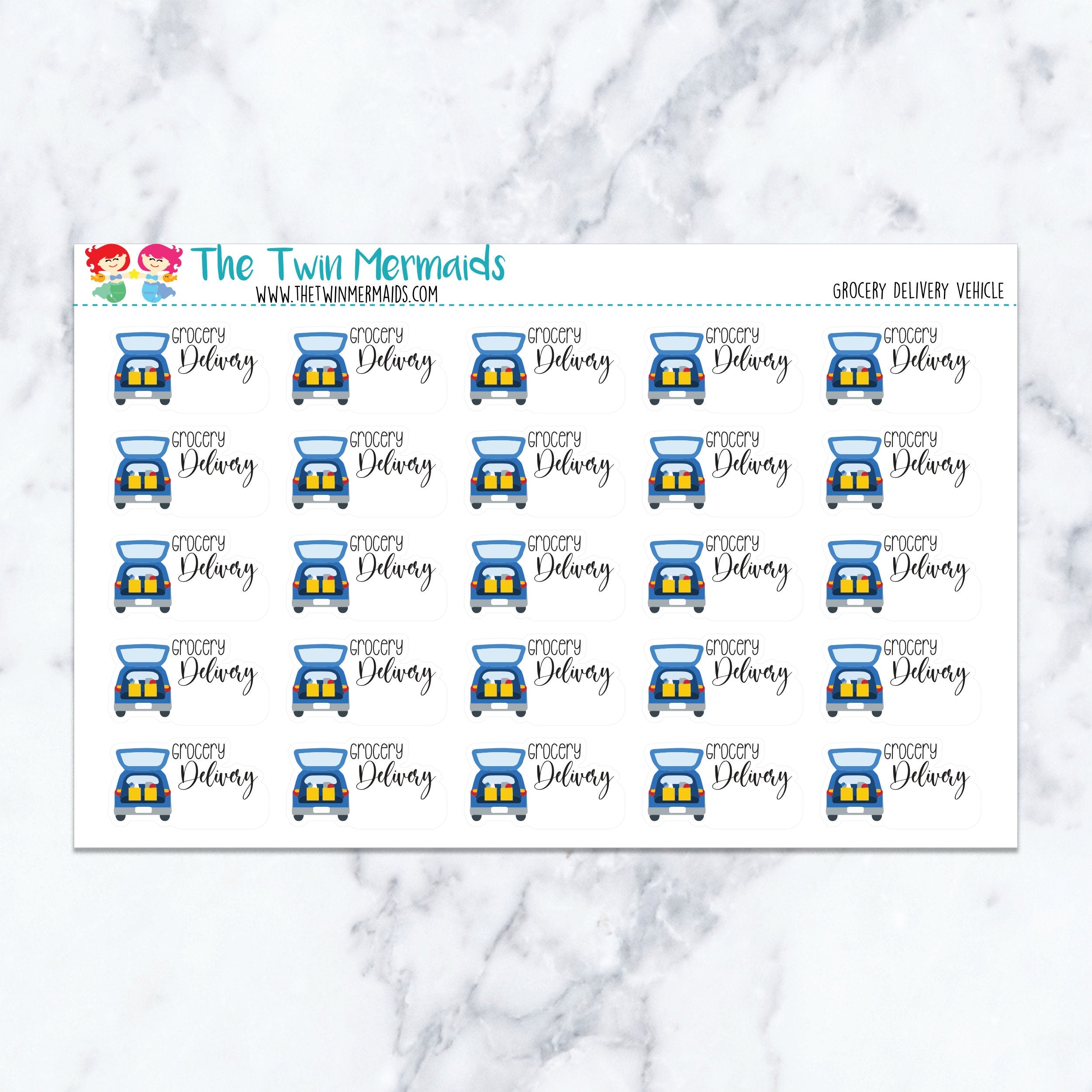 Grocery Delivery Vehicle Planner Stickers