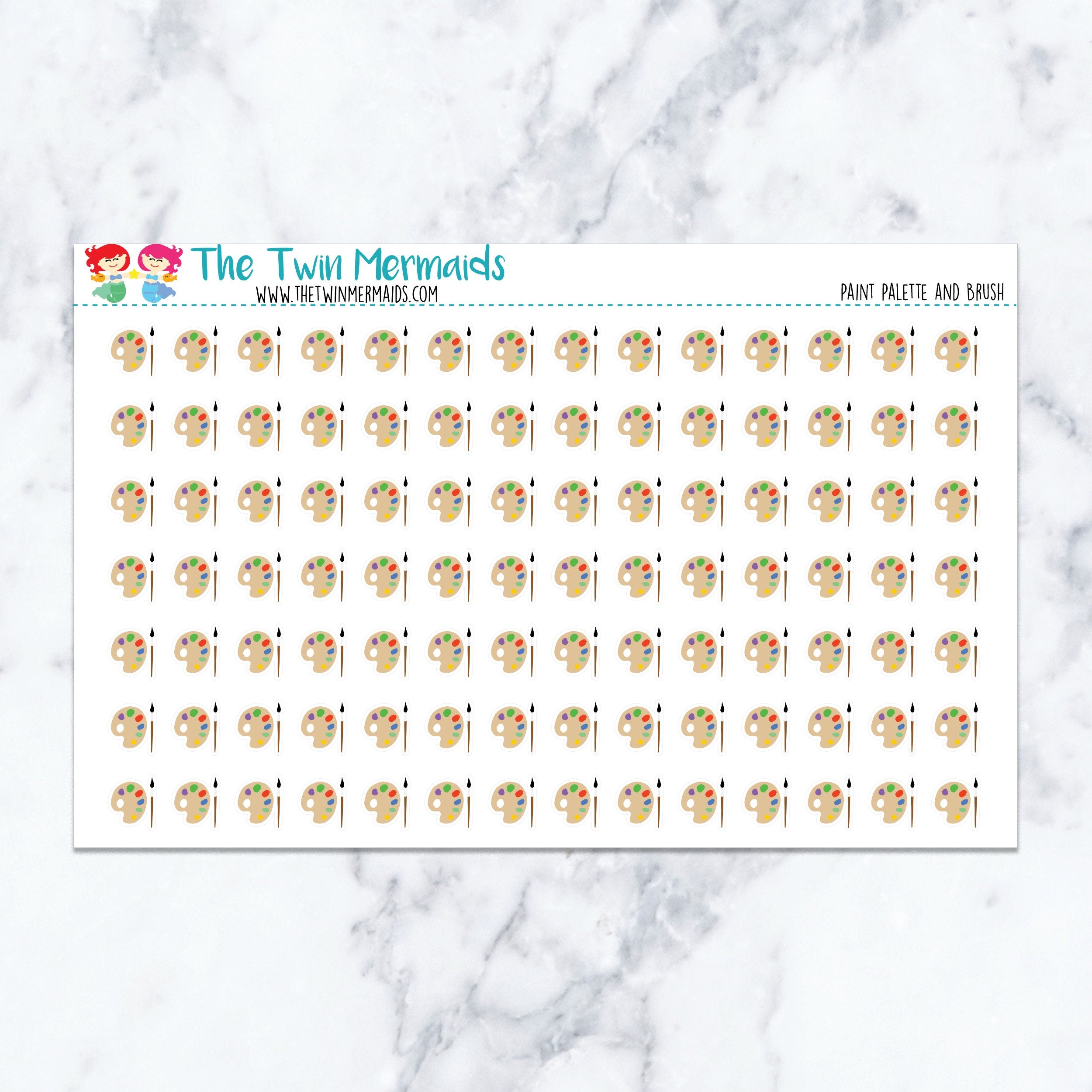 Paint Palette and Brush Planner Stickers