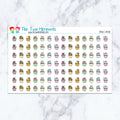 Spring Cupcake planner stickers. Kiss-cut sticker sheet for planners, bullet journals, and scrapbooking.