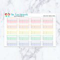 Double Habit Trackers in Pastel planner stickers, pastel color scheme. Kiss-cut sticker sheet for planners, bullet journals, 
