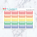 Double Habit Trackers in Spectrum planner stickers, spectrum color scheme. Kiss-cut sticker sheet for planners, bullet journa