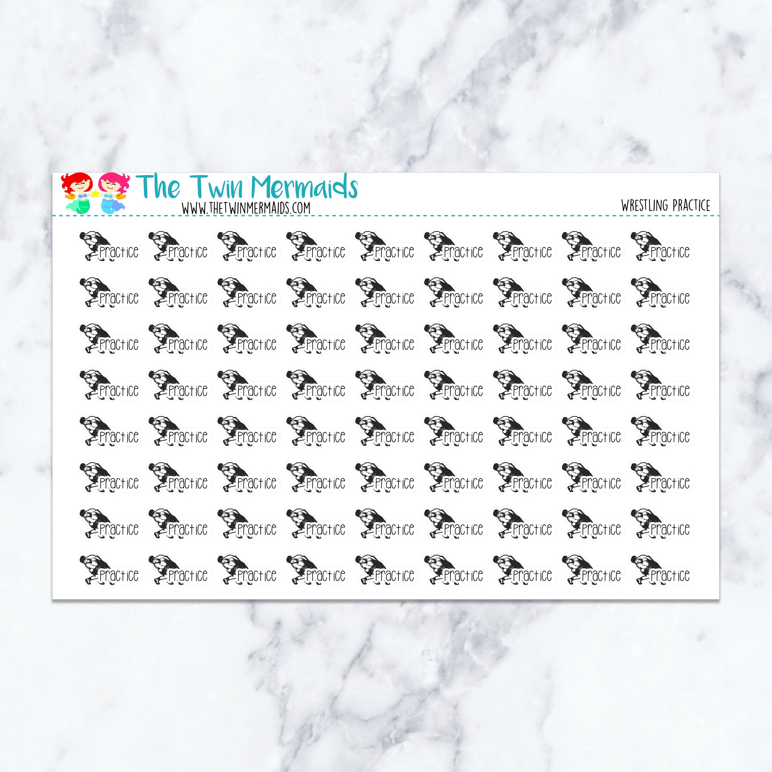 Wrestling Practice Planner Stickers