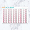 Valentine's Computer Desktop planner stickers. Kiss-cut sticker sheet for planners, bullet journals, and scrapbooking.