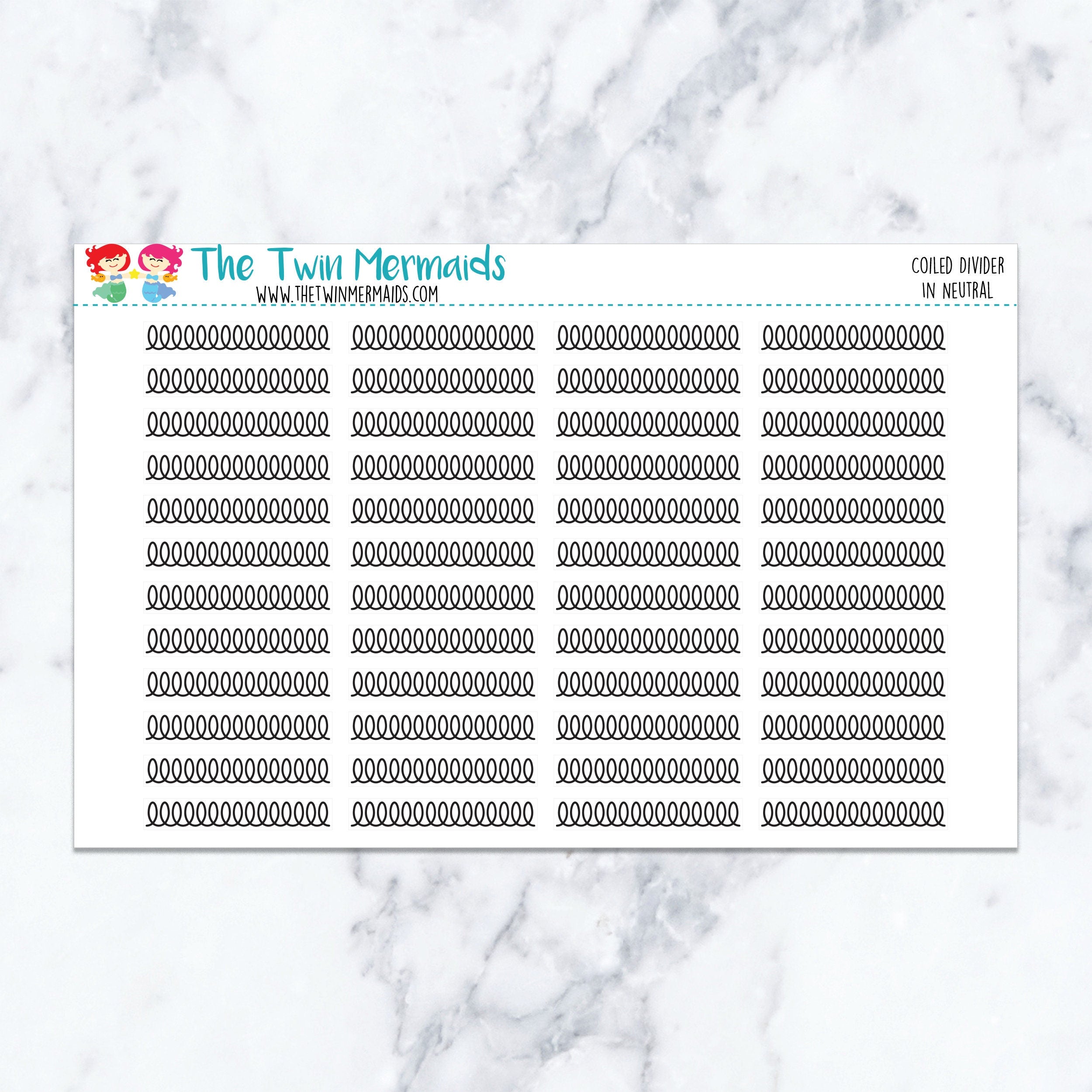Coiled Divider in Neutral Planner Stickers