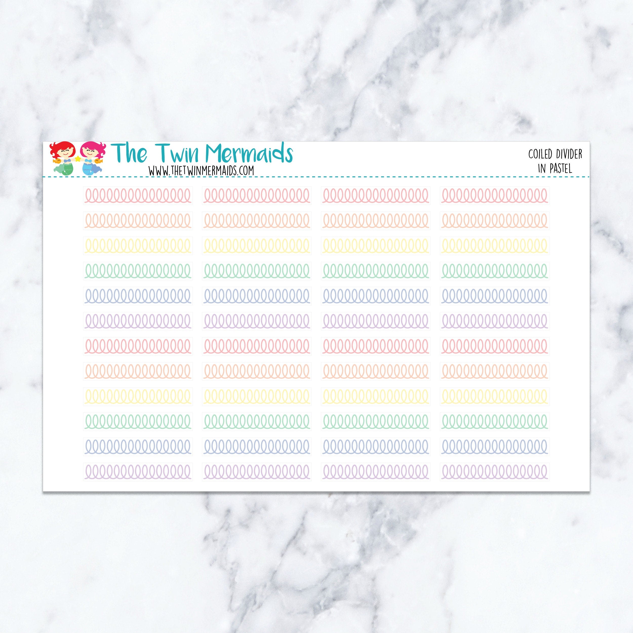 Coiled Divider in Pastel Planner Stickers