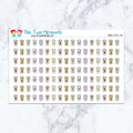 Spring Coffee Cup planner stickers. Kiss-cut sticker sheet for planners, bullet journals, and scrapbooking.