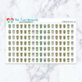 St Patrick's Day Coffee Cup planner stickers. Kiss-cut sticker sheet for planners, bullet journals, and scrapbooking.