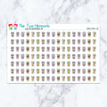 Easter Coffee Cup planner stickers. Kiss-cut sticker sheet for planners, bullet journals, and scrapbooking.