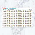 Easter Cupcake planner stickers. Kiss-cut sticker sheet for planners, bullet journals, and scrapbooking.