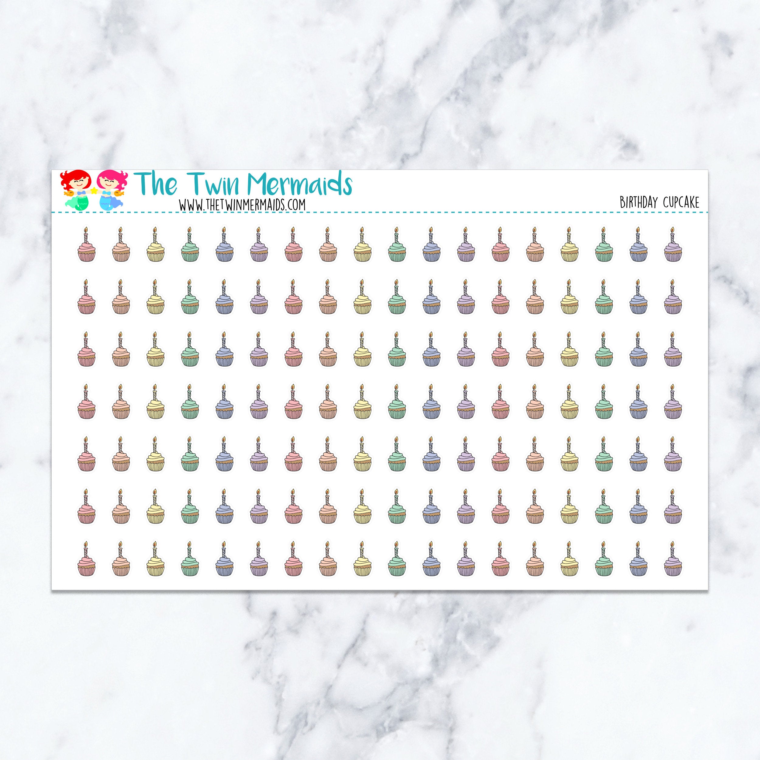 Birthday Cupcake Planner Stickers