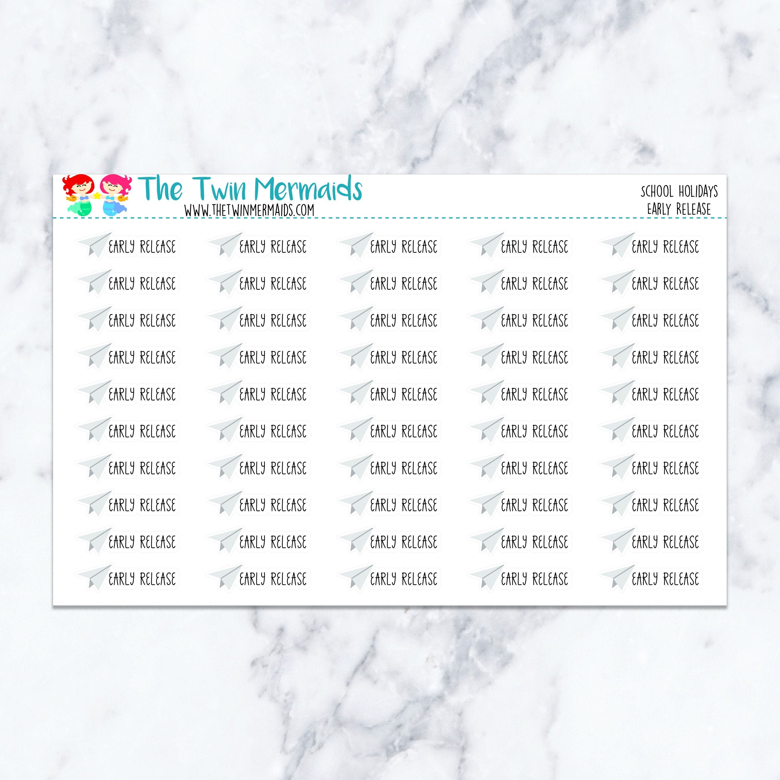 School Holidays Early Release Planner Stickers