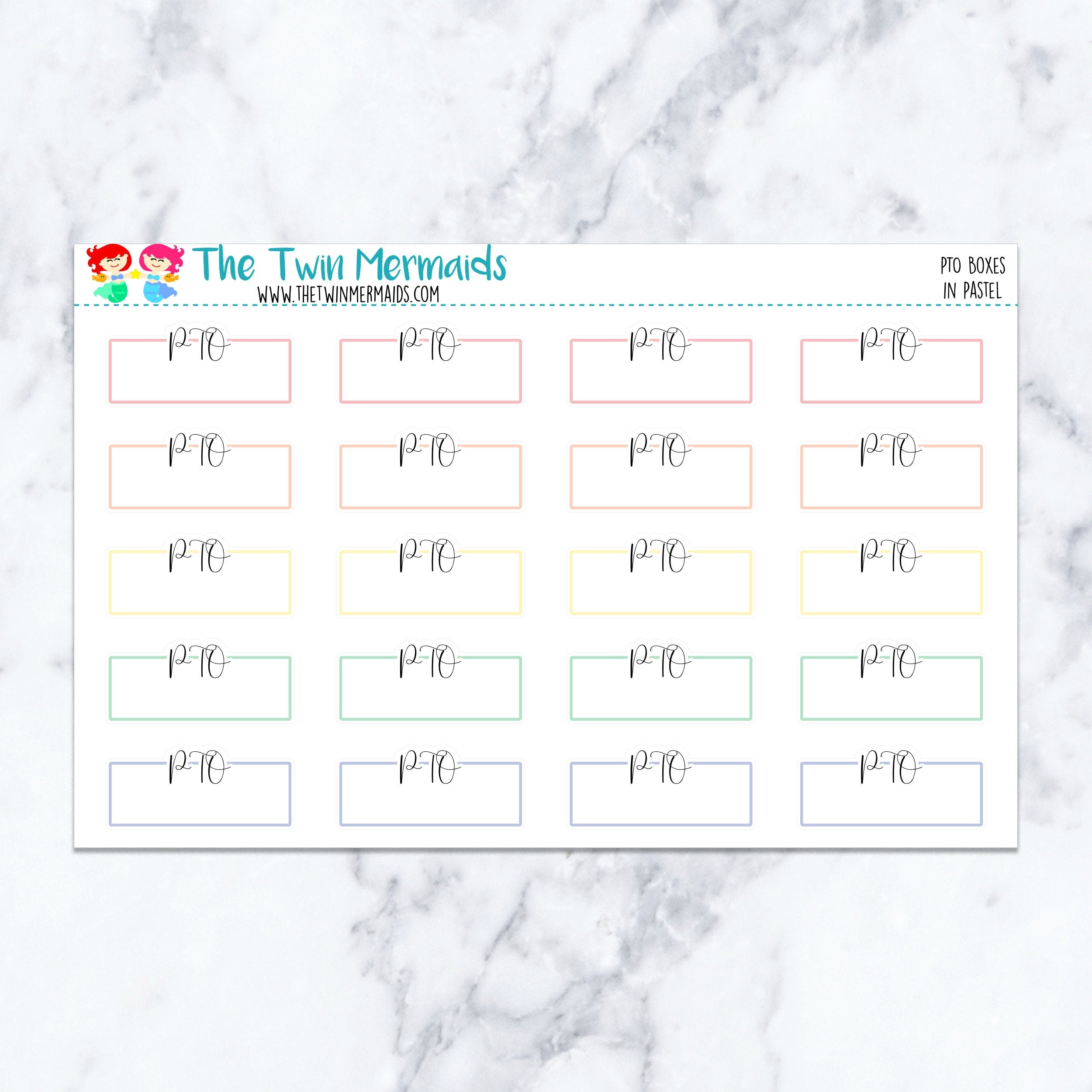 PTO Boxes in Pastel Planner Stickers