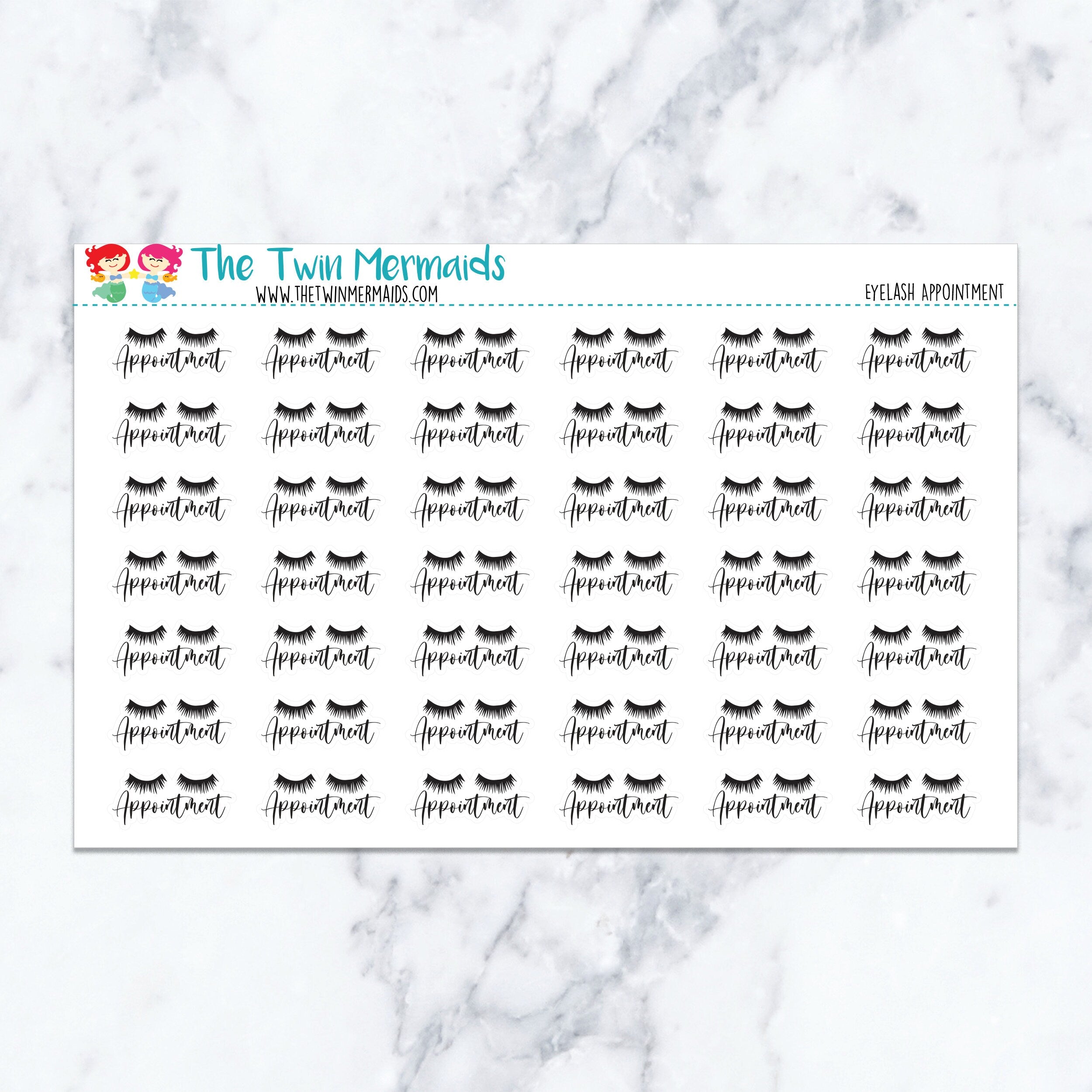 Eyelash Appointment Planner Stickers