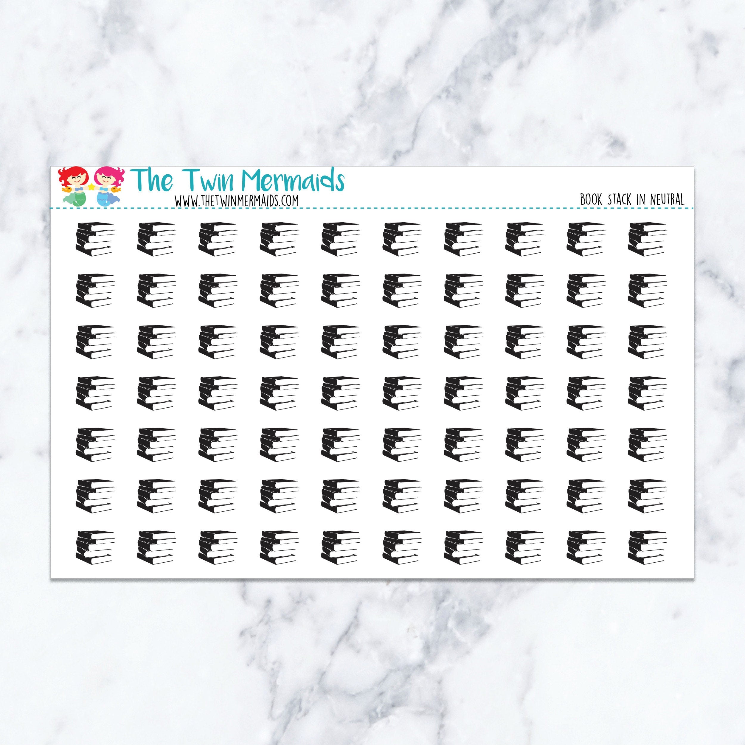 Book Stack in Neutral Planner Stickers