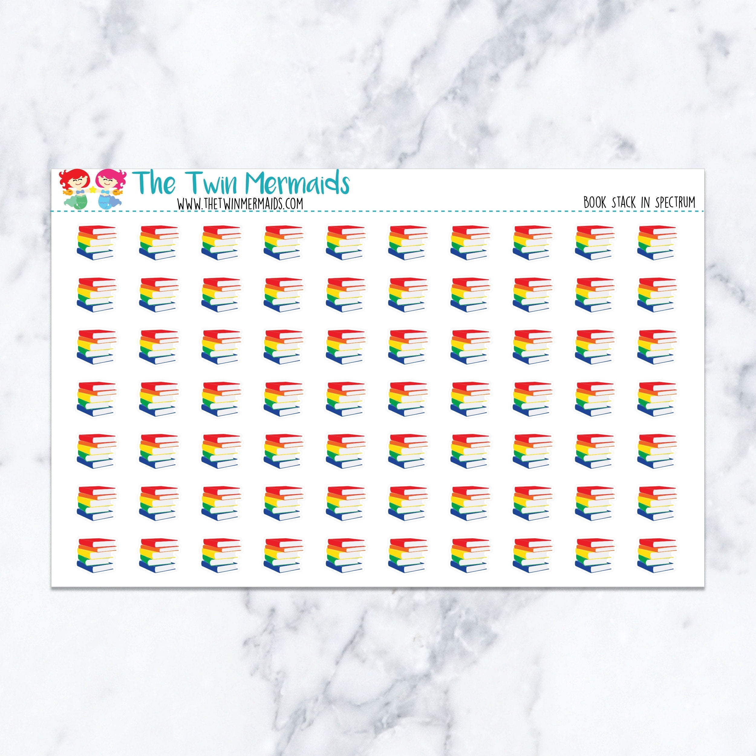 Book Stack in Spectrum Planner Stickers