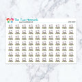 Easter Desktop planner stickers. Kiss-cut sticker sheet for planners, bullet journals, and scrapbooking.
