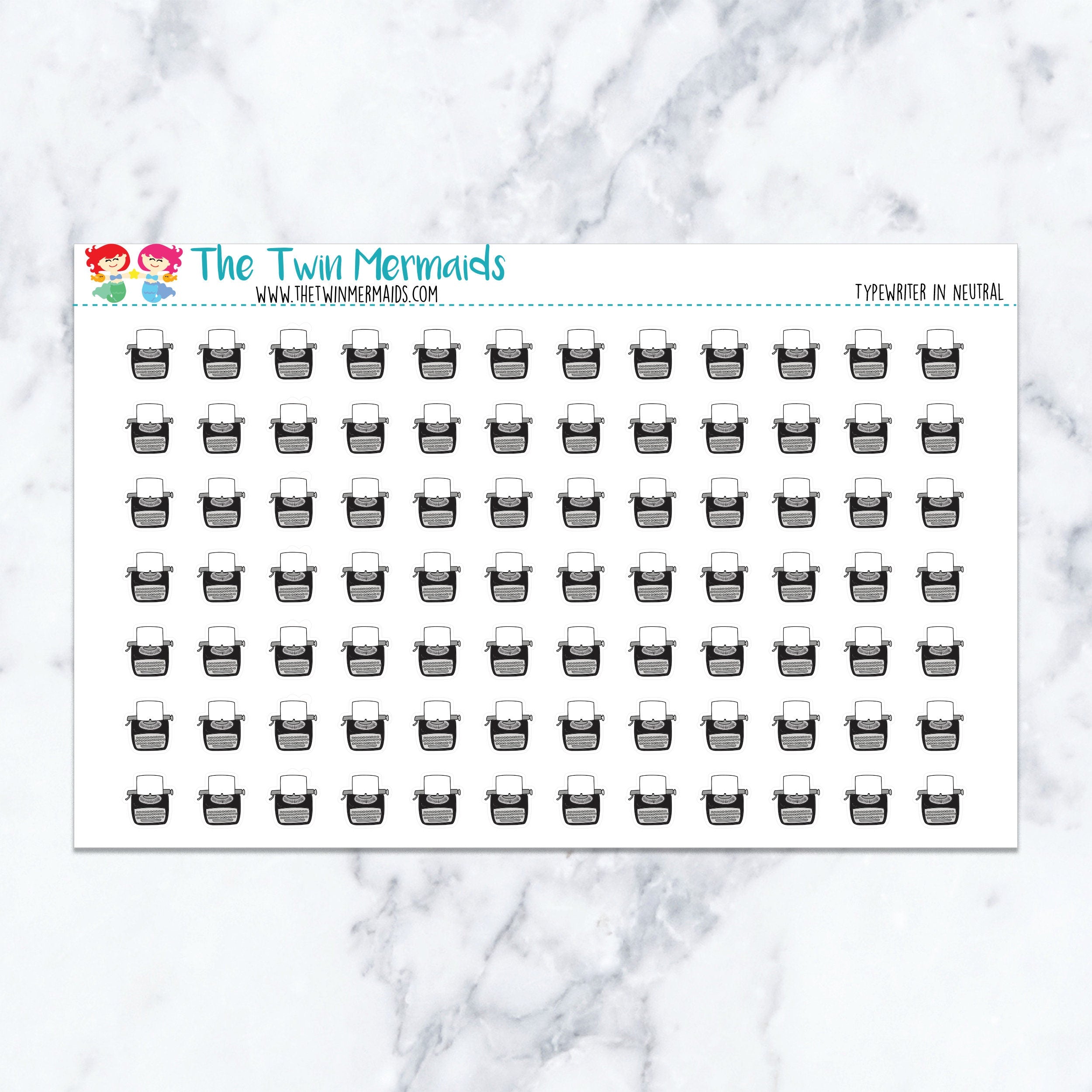 Typewriter in Neutral Planner Stickers