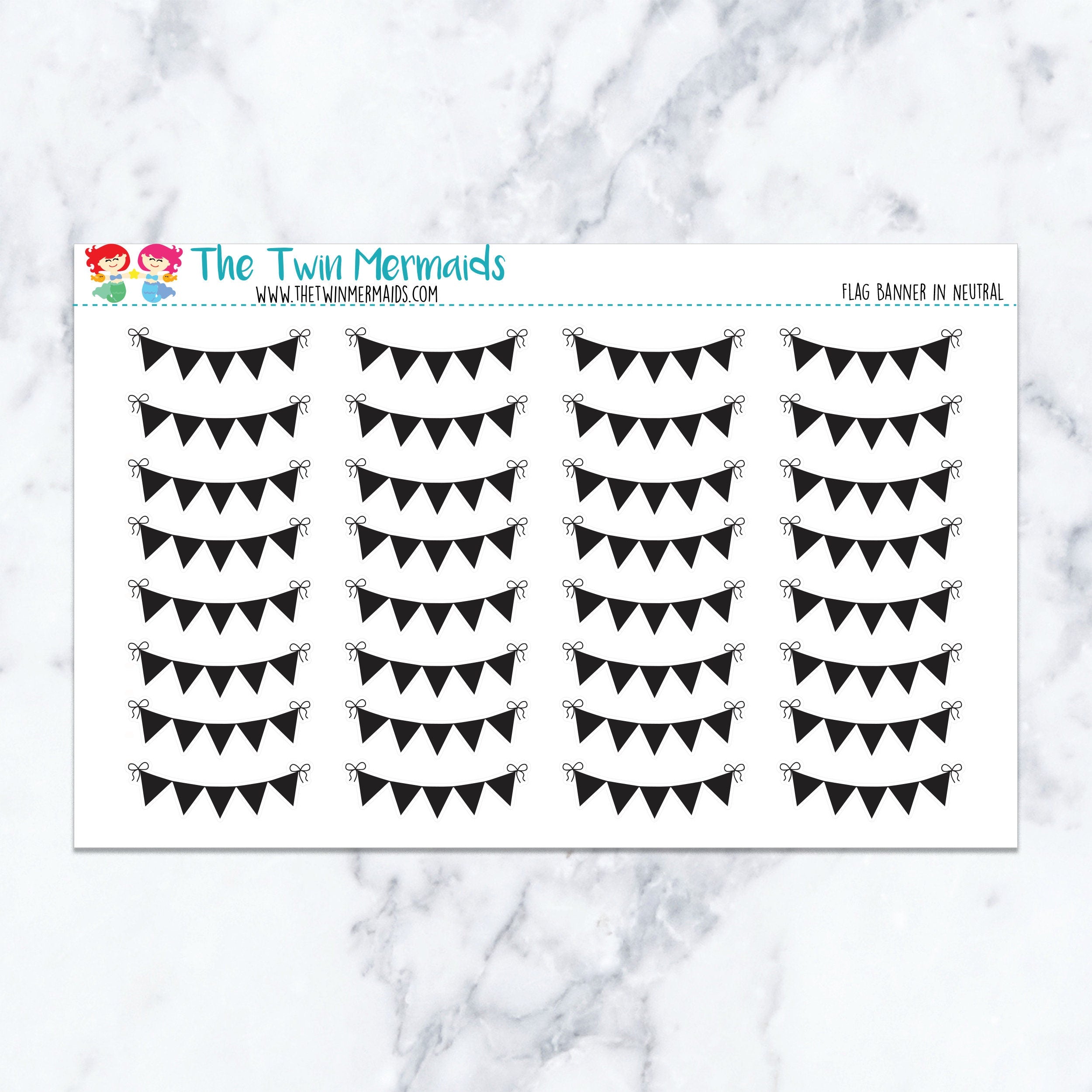 Flag Banner in Neutral Planner Stickers