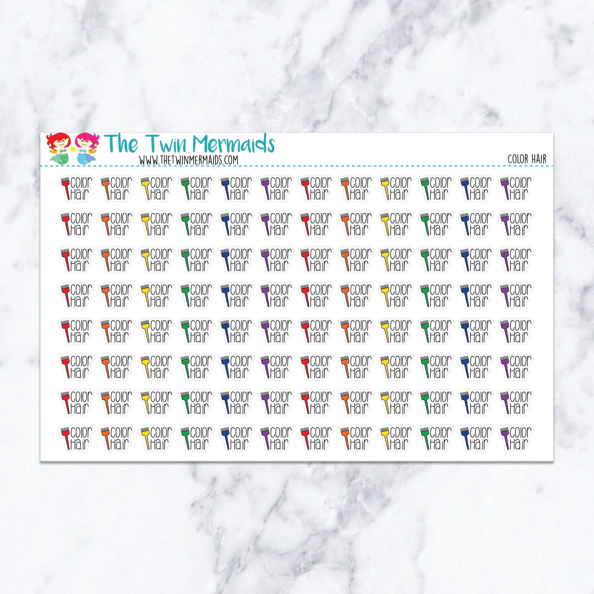 Color Hair Planner Stickers