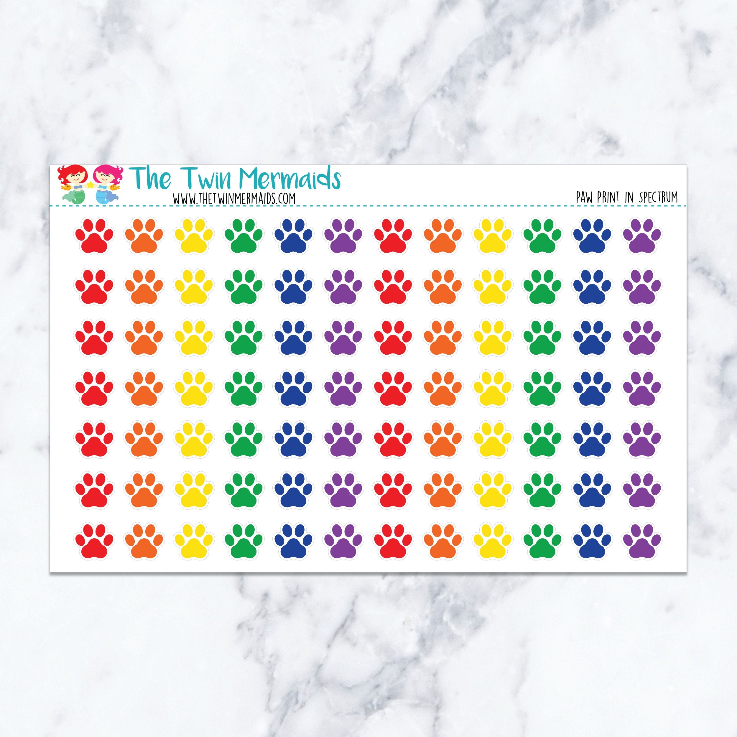 Paw Print in Spectrum Planner Stickers