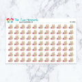 Cat Snacks planner stickers. Kiss-cut sticker sheet for planners, bullet journals, and scrapbooking.