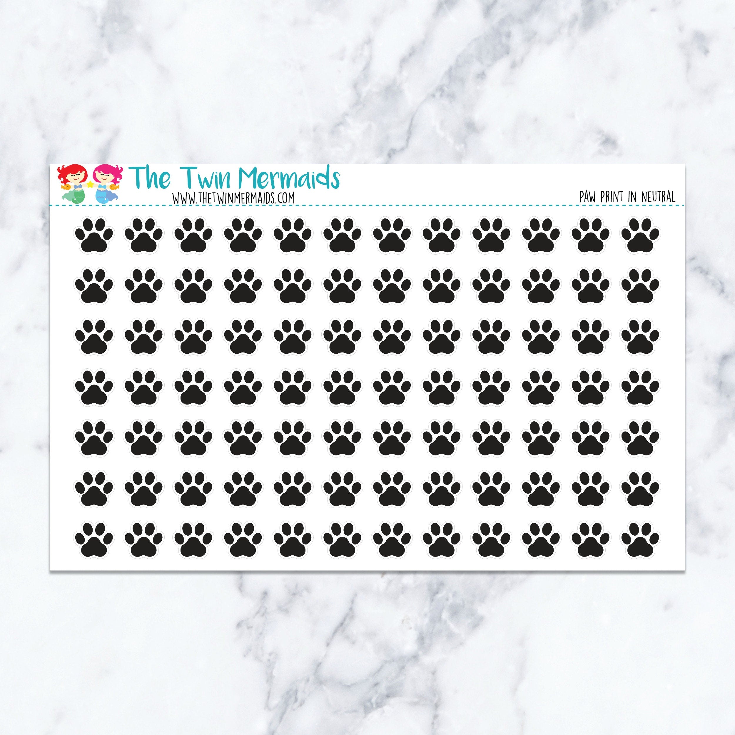 Paw Print in Neutral Planner Stickers