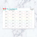 Work Script Boxes in Pastel Planner Stickers